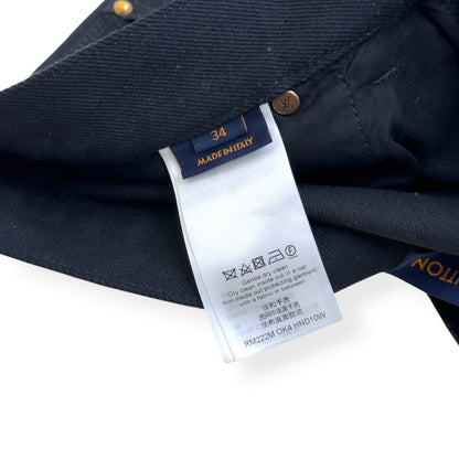 LOUIS VUITTON LV MONOGRAM DENIM WORKWEAR CARPENTER JEANS BLACK 34 / L | Large, Black