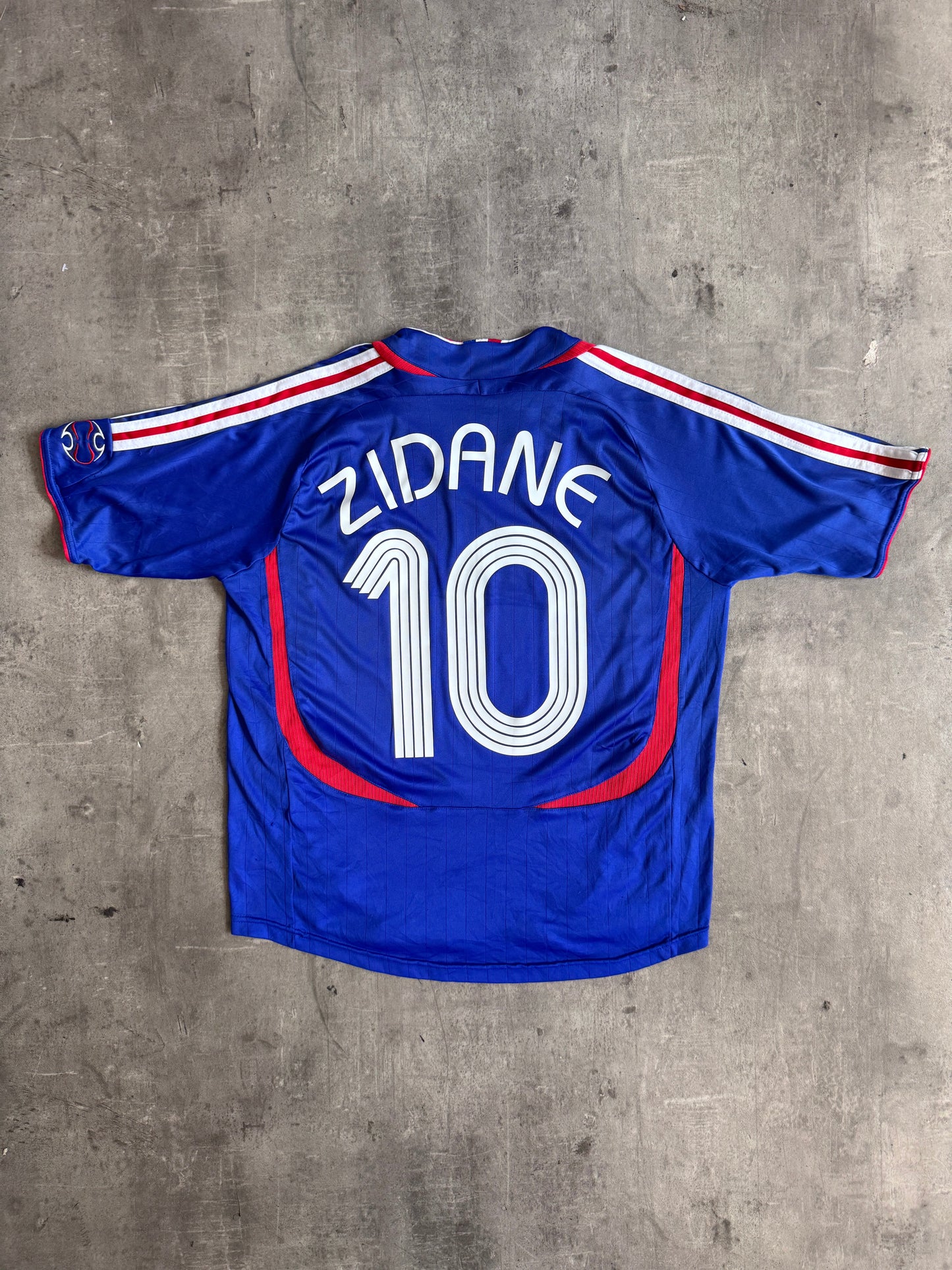 2006 France x Adidas "Zidane 10" Home Football Shirt | Large, Multicoloured