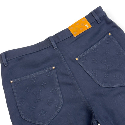LOUIS VUITTON LV MONOGRAM DENIM WORKWEAR CARPENTER JEANS BLACK 34 / L | Large, Black