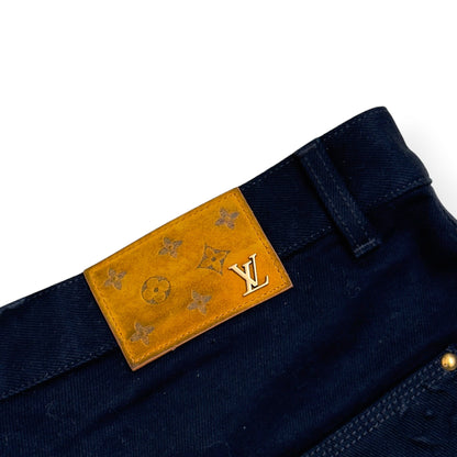 LOUIS VUITTON LV MONOGRAM DENIM WORKWEAR CARPENTER JEANS BLACK 34 / L | Large, Black