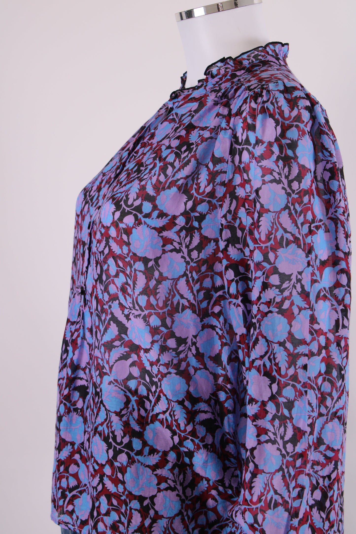 ME+EM L/S Floral Blouse Blue/ Purple 12 | O/S, Blue