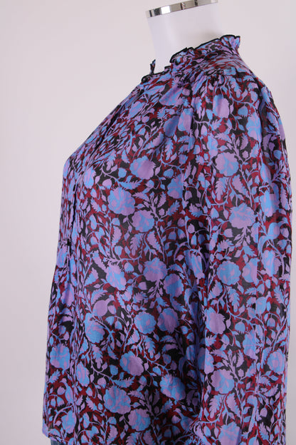 ME+EM L/S Floral Blouse Blue/ Purple 12 | O/S, Blue