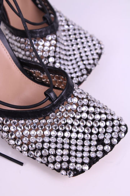 Bottega Veneta Rhinestone Heels Black/ Silver 41 | UK 8, Black