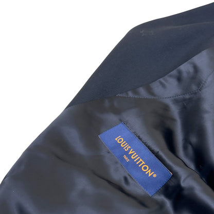 LOUIS VUITTON PEARL CALLIGRAPHY EMBELLISHED WOOL BLOUSON JACKET BLACK 54 / XL | XL, Black