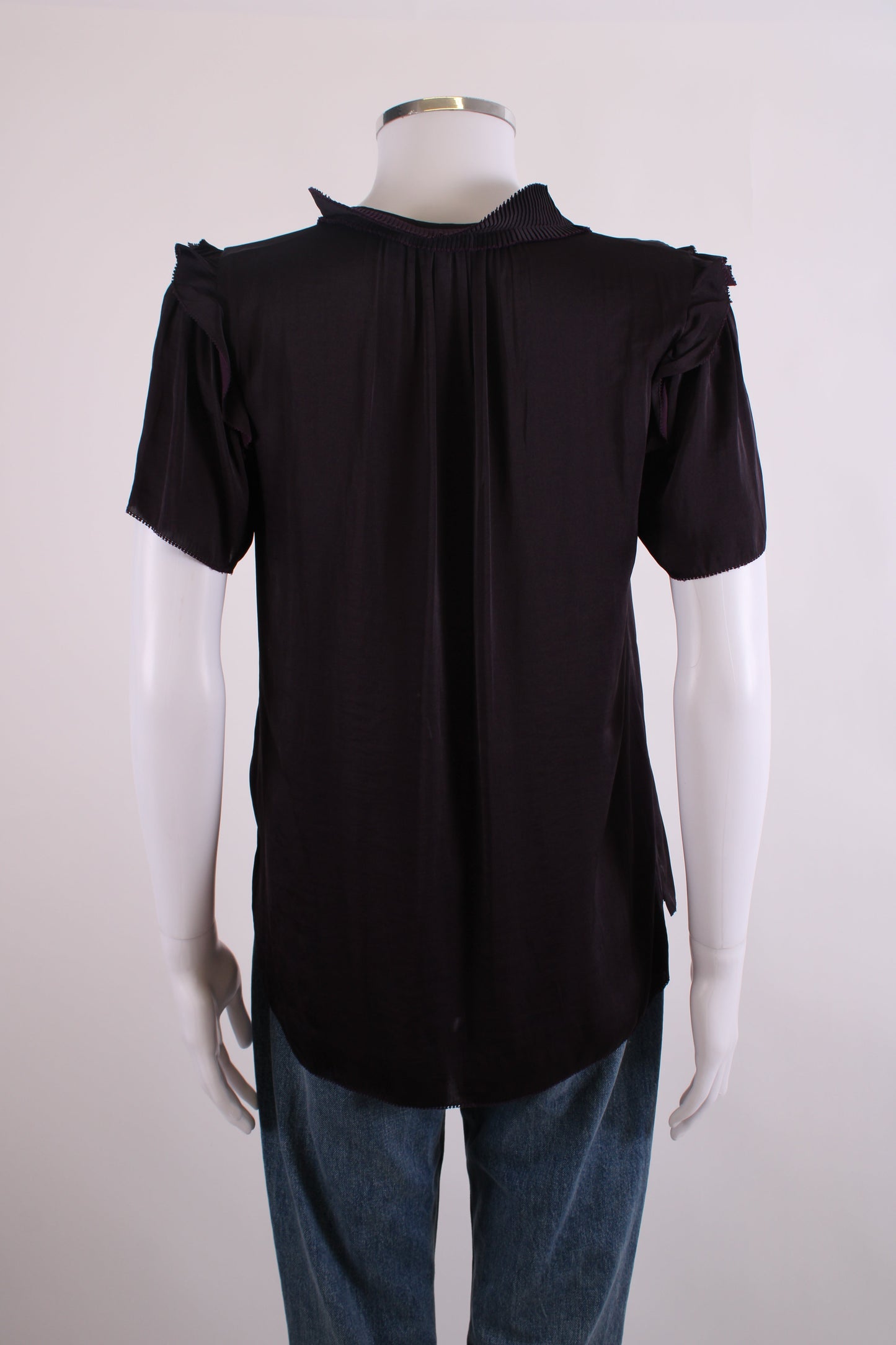 Jigsaw Ruffle Detail Blouse Purple 8 | O/S, Purple