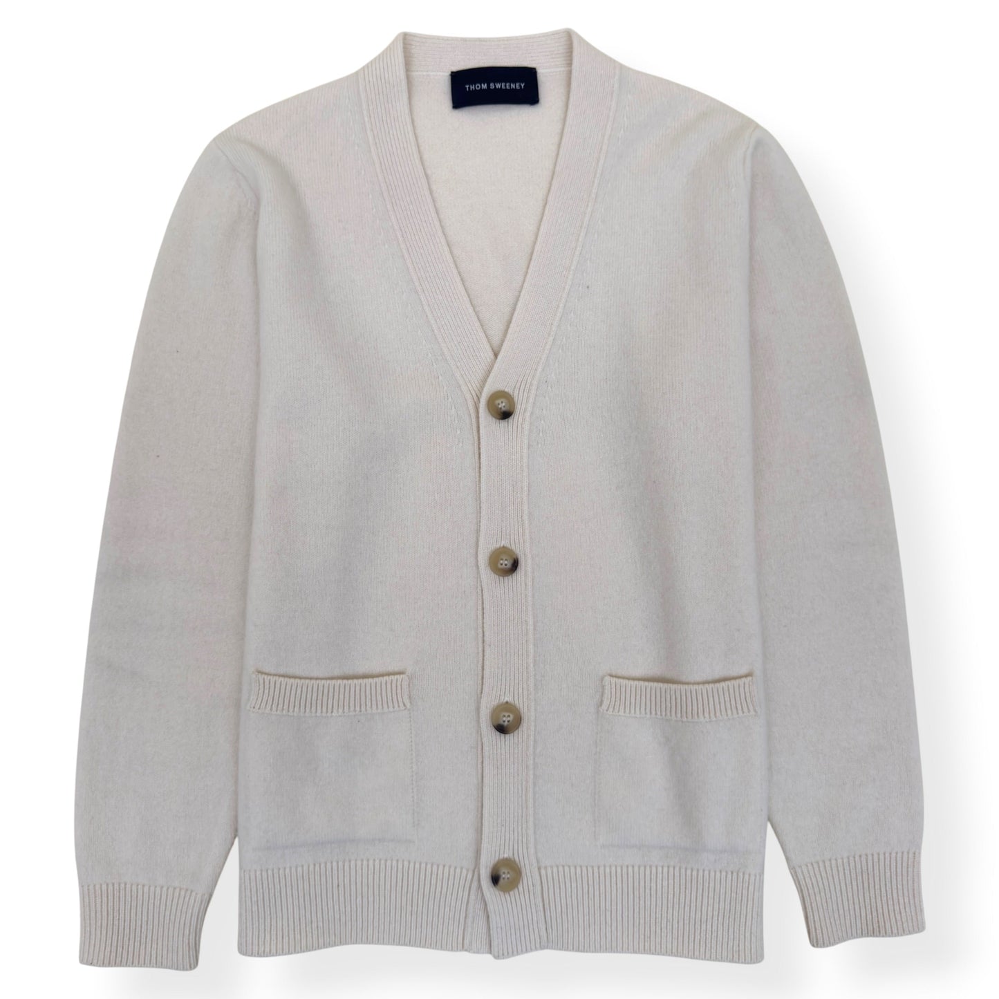 THOM SWEENEY MERINO WOOL / CASHMERE CARDIGAN ECRU L | Large, Ecru
