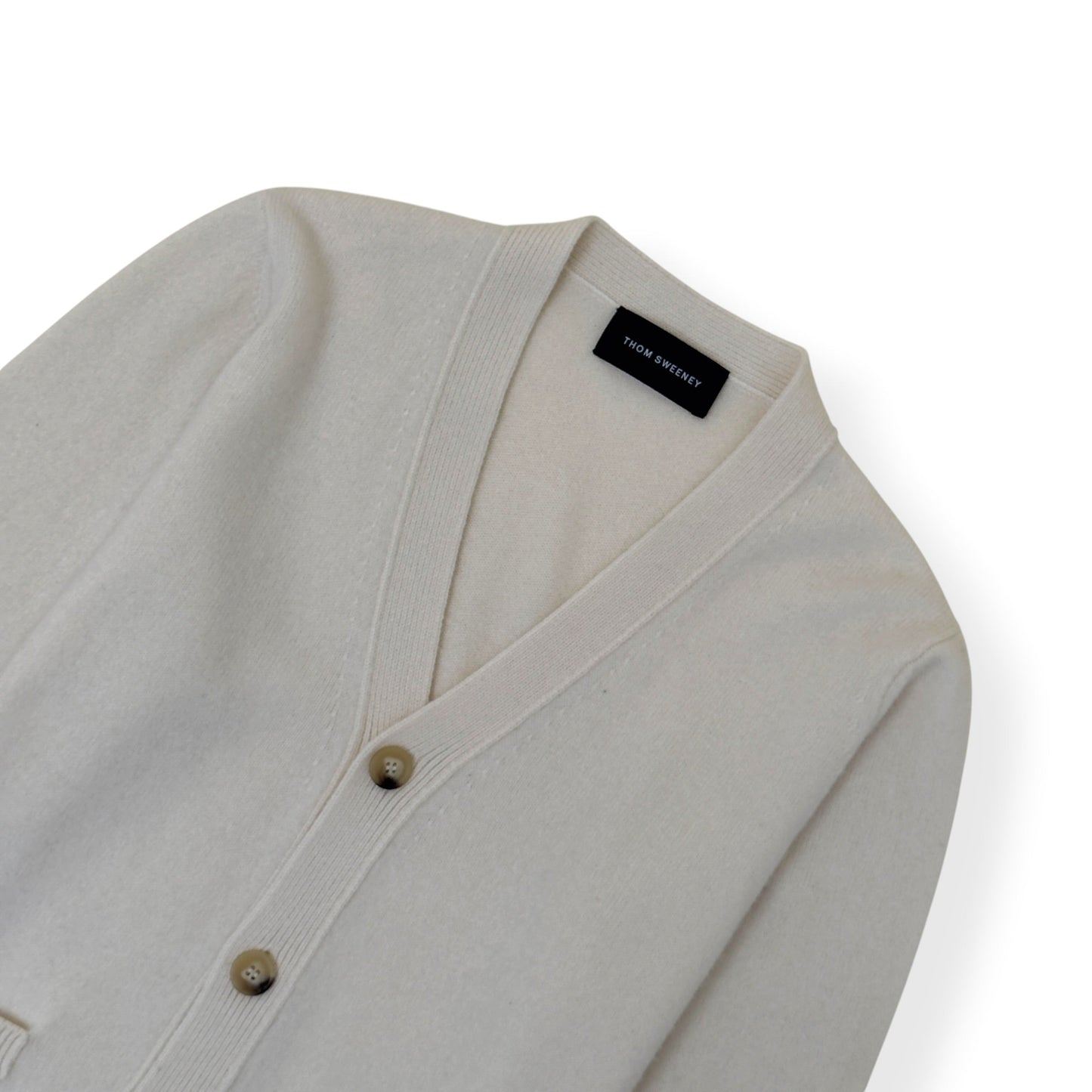 THOM SWEENEY MERINO WOOL / CASHMERE CARDIGAN ECRU L | Large, Ecru