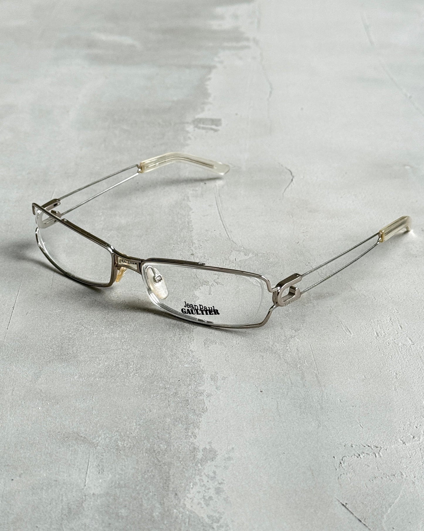 JEAN PAUL GAULTIER JPG CLEAR LENS BAYONETTA EYE GLASSES | O/S, Silver