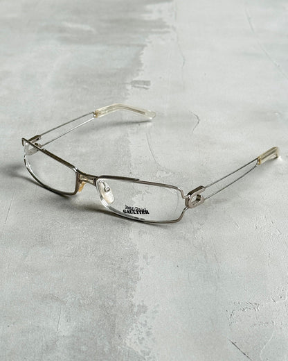 JEAN PAUL GAULTIER JPG CLEAR LENS BAYONETTA EYE GLASSES | O/S, Silver