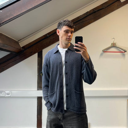 Stone Island Grey Chenille Knit Cardigan SS96 | Large, Multicoloured