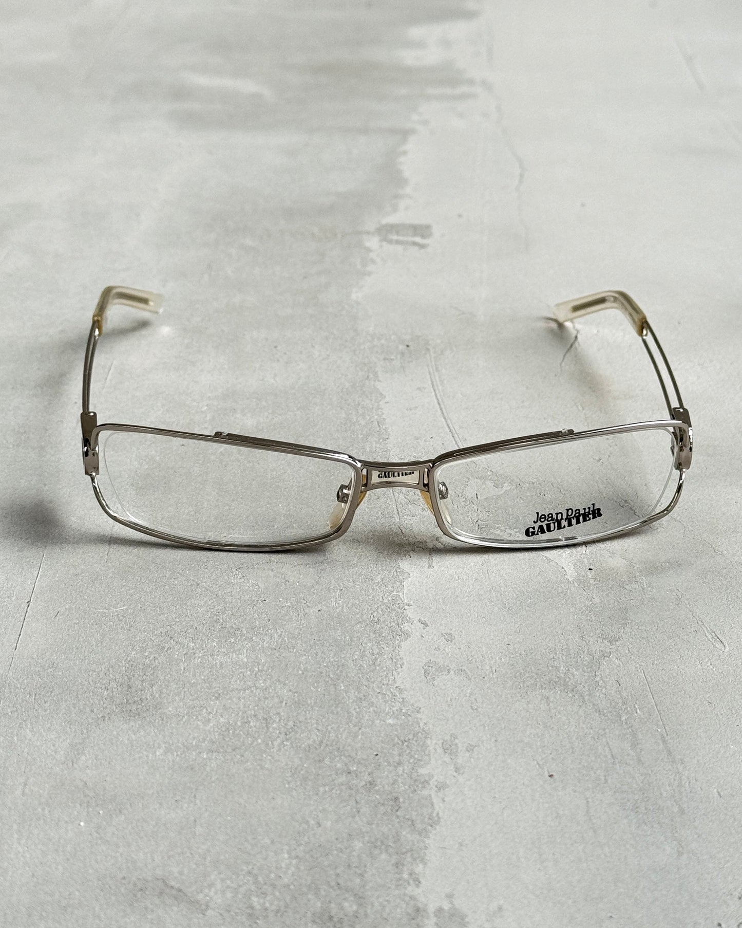 JEAN PAUL GAULTIER JPG CLEAR LENS BAYONETTA EYE GLASSES | O/S, Silver