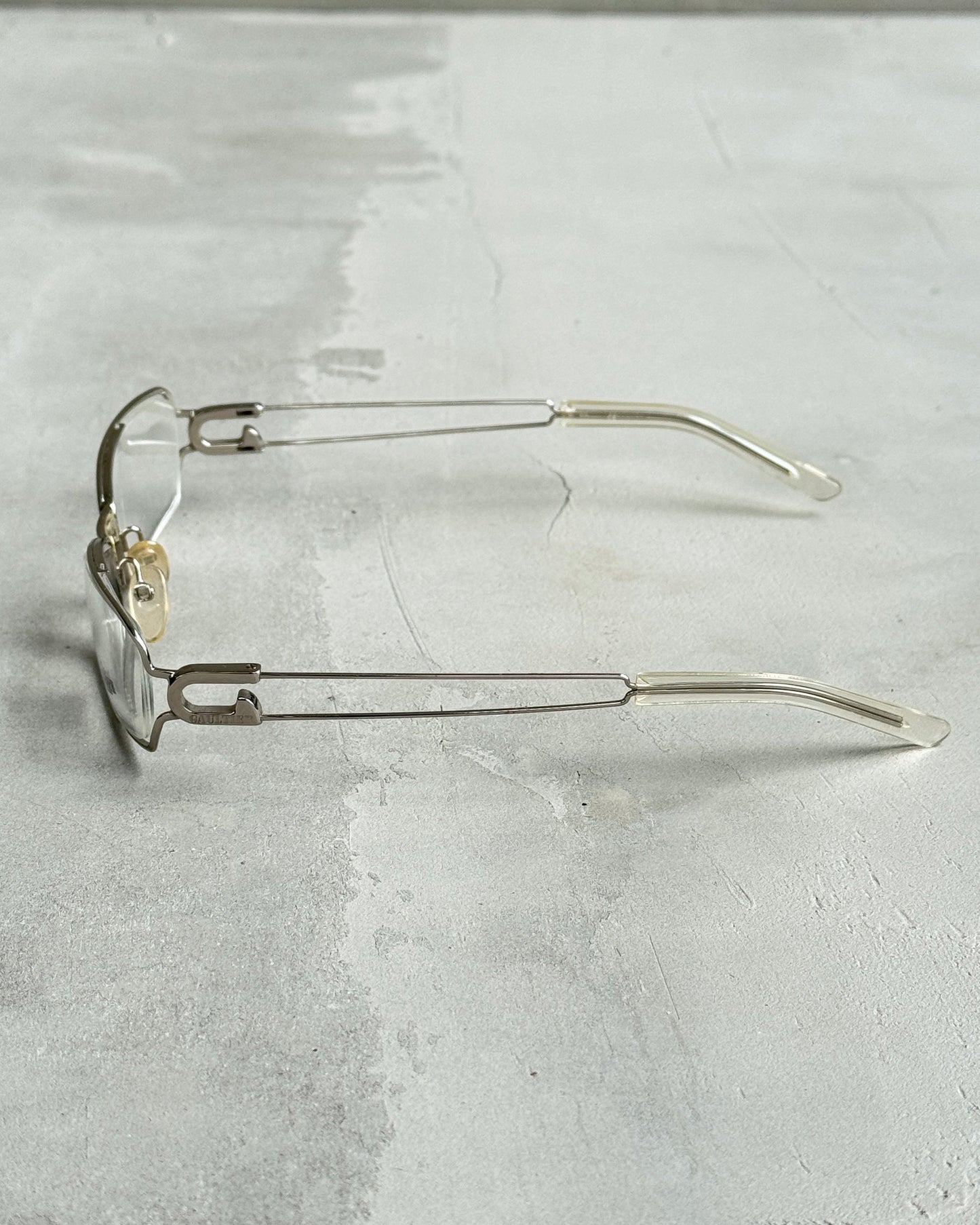 JEAN PAUL GAULTIER JPG CLEAR LENS BAYONETTA EYE GLASSES | O/S, Silver