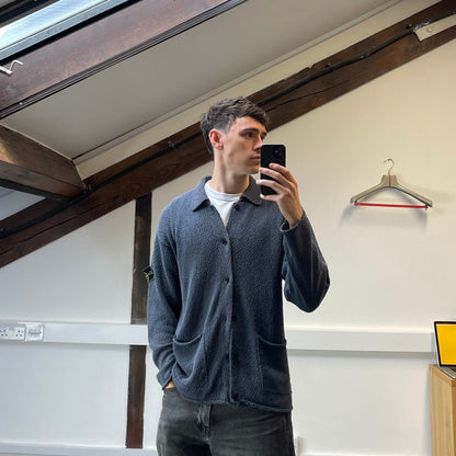 Stone Island Grey Chenille Knit Cardigan SS96 | Large, Multicoloured