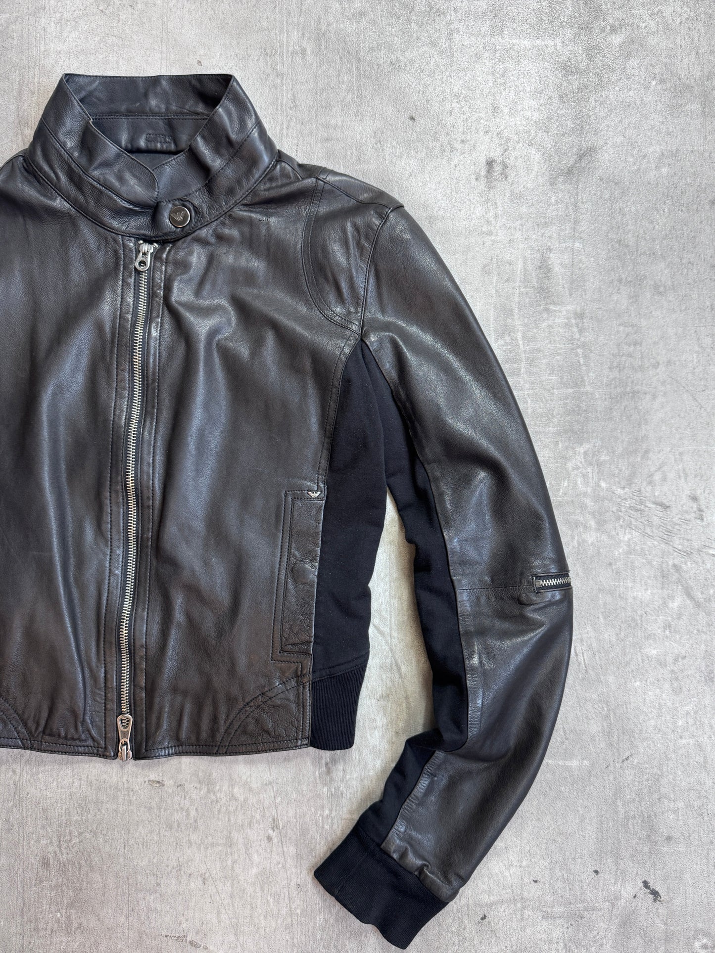 Armani Jeans Cropped Leather jacket