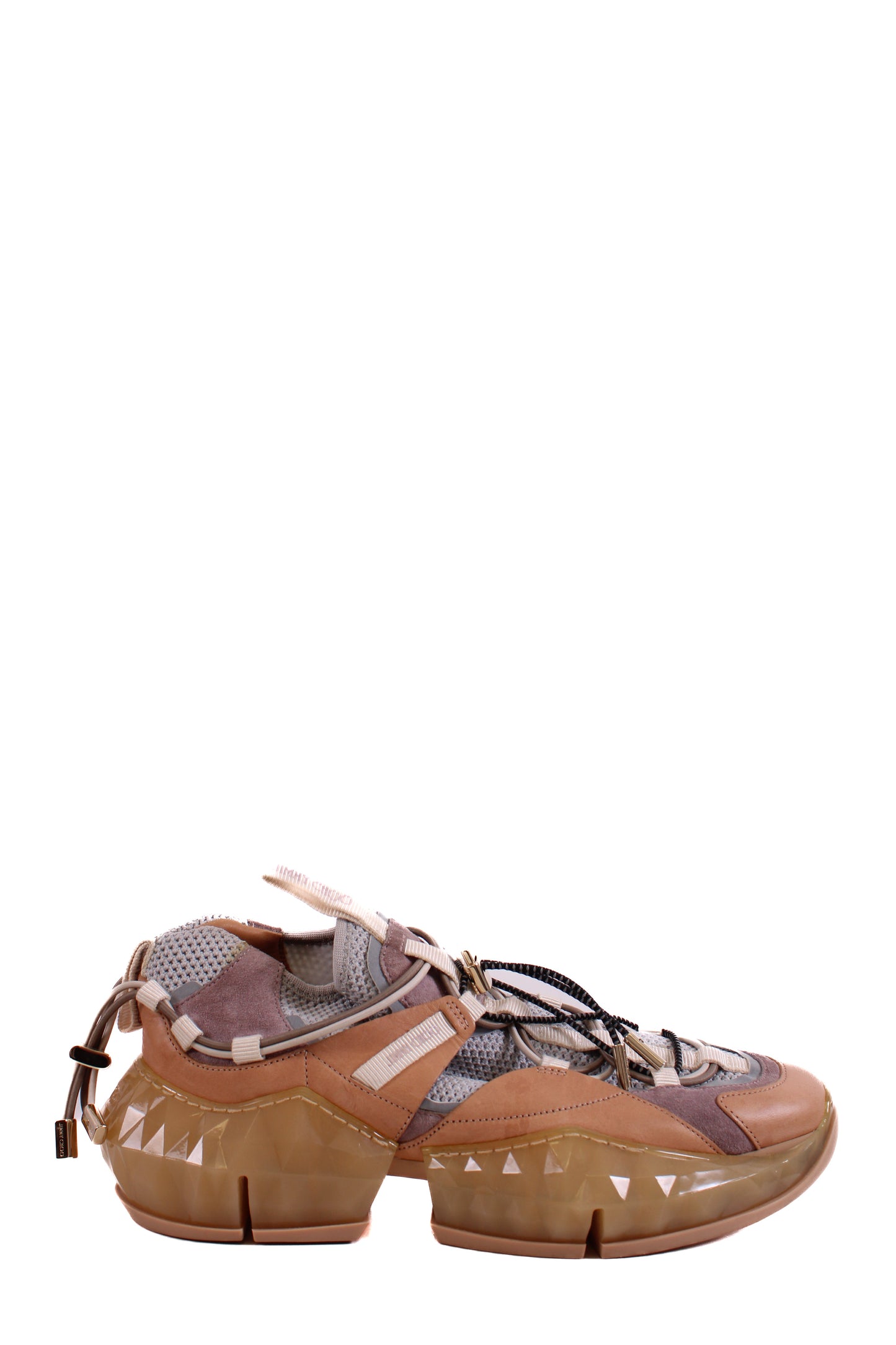 Jimmy Choo Leather/ Mesh Diamond Trail Trainers Grey/ Beige 39 | O/S, Beige