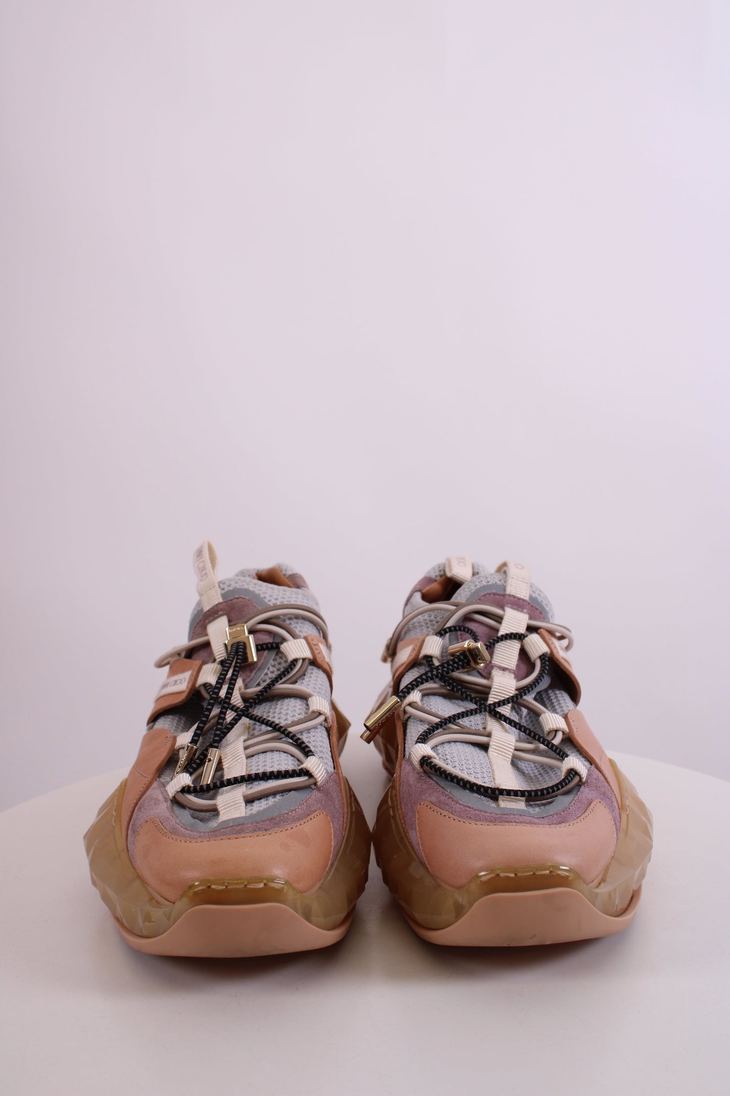 Jimmy Choo Leather/ Mesh Diamond Trail Trainers Grey/ Beige 39 | O/S, Beige