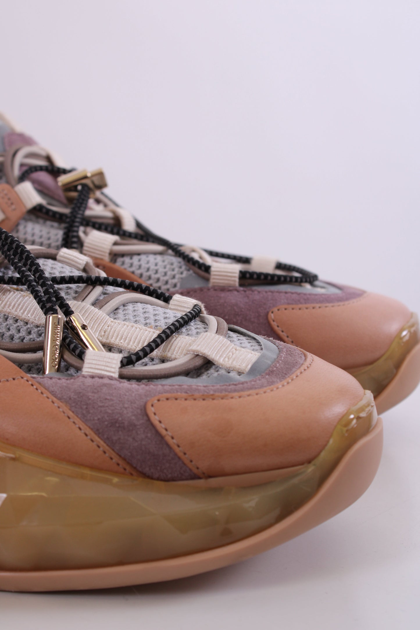 Jimmy Choo Leather/ Mesh Diamond Trail Trainers Grey/ Beige 39 | O/S, Beige