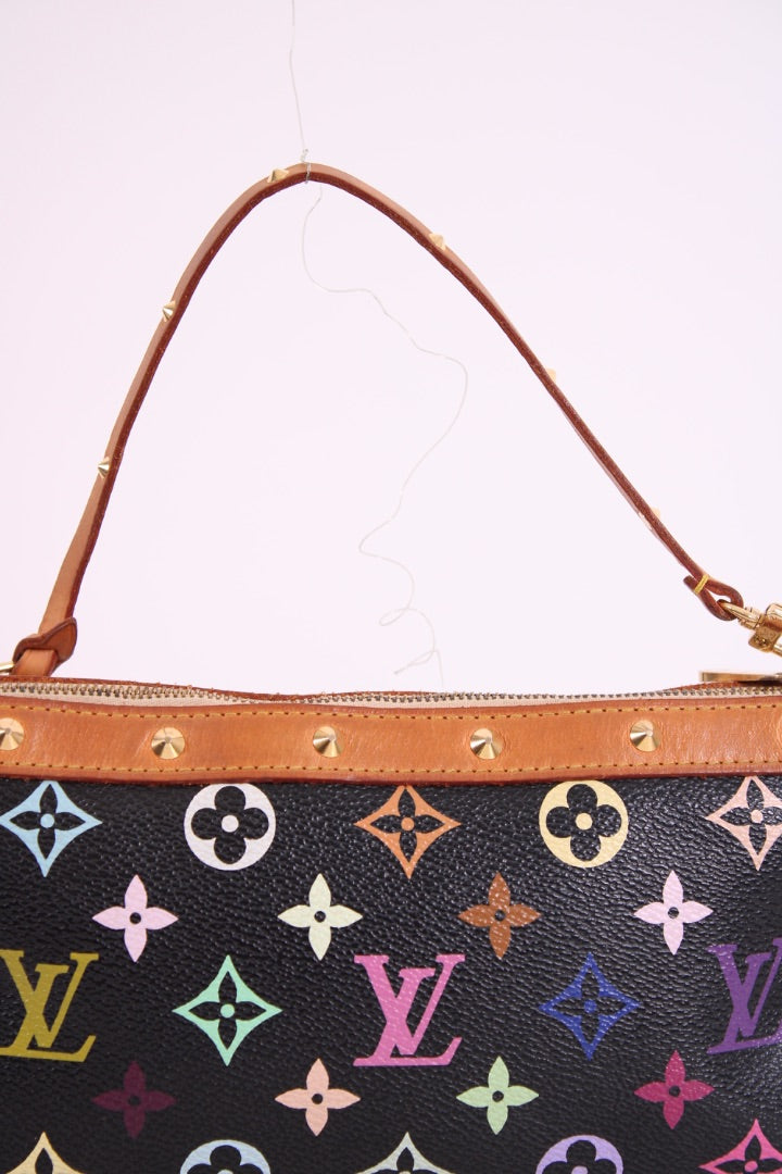 Louis Vuitton X Takashi Murakami Monogram Pouchette Bag Black/ Multi Colured | O/S, Black
