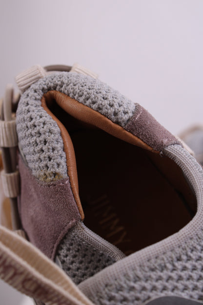 Jimmy Choo Leather/ Mesh Diamond Trail Trainers Grey/ Beige 39 | O/S, Beige