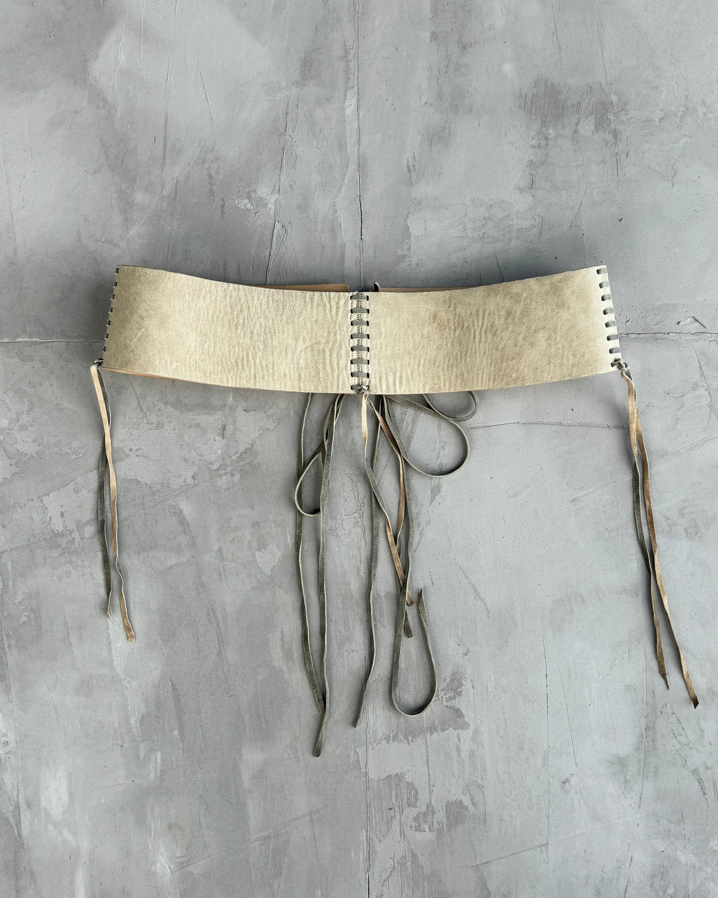 PLEIN SUD LEATHER & LACE WRAP CORSET BELT - M | O/S, Beige