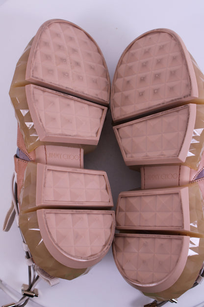 Jimmy Choo Leather/ Mesh Diamond Trail Trainers Grey/ Beige 39 | O/S, Beige