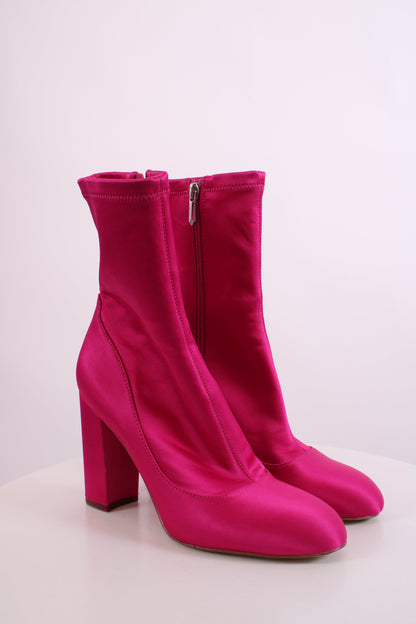 Sam Edelman Satin Ankle Boots Pink 5 | O/S, Pink