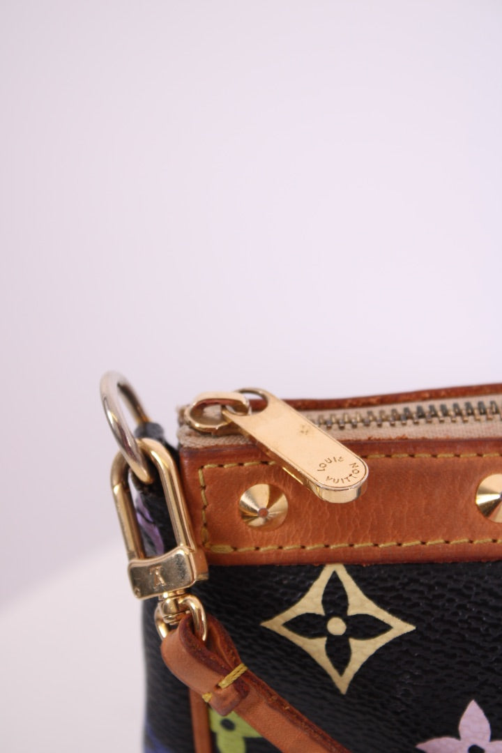 Louis Vuitton X Takashi Murakami Monogram Pouchette Bag Black/ Multi Colured | O/S, Black
