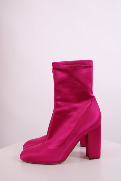Sam Edelman Satin Ankle Boots Pink 5 | O/S, Pink