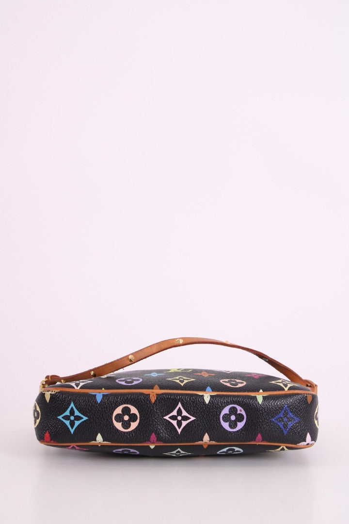 Louis Vuitton X Takashi Murakami Monogram Pouchette Bag Black/ Multi Colured | O/S, Black