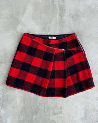 JUNIOR GAULTIER RED TARTAN CHECK PLAID MINI SKIRT - XS/S