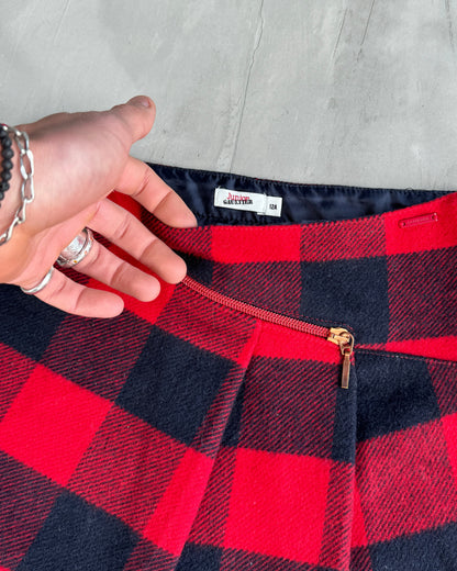 JUNIOR GAULTIER RED TARTAN CHECK PLAID MINI SKIRT - XS/S