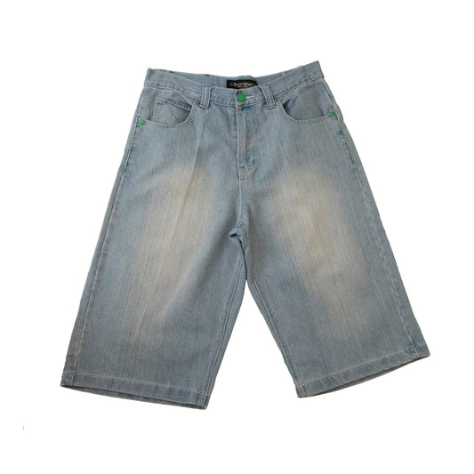 00s Raw Blue Green Stitch Jorts - Known Source