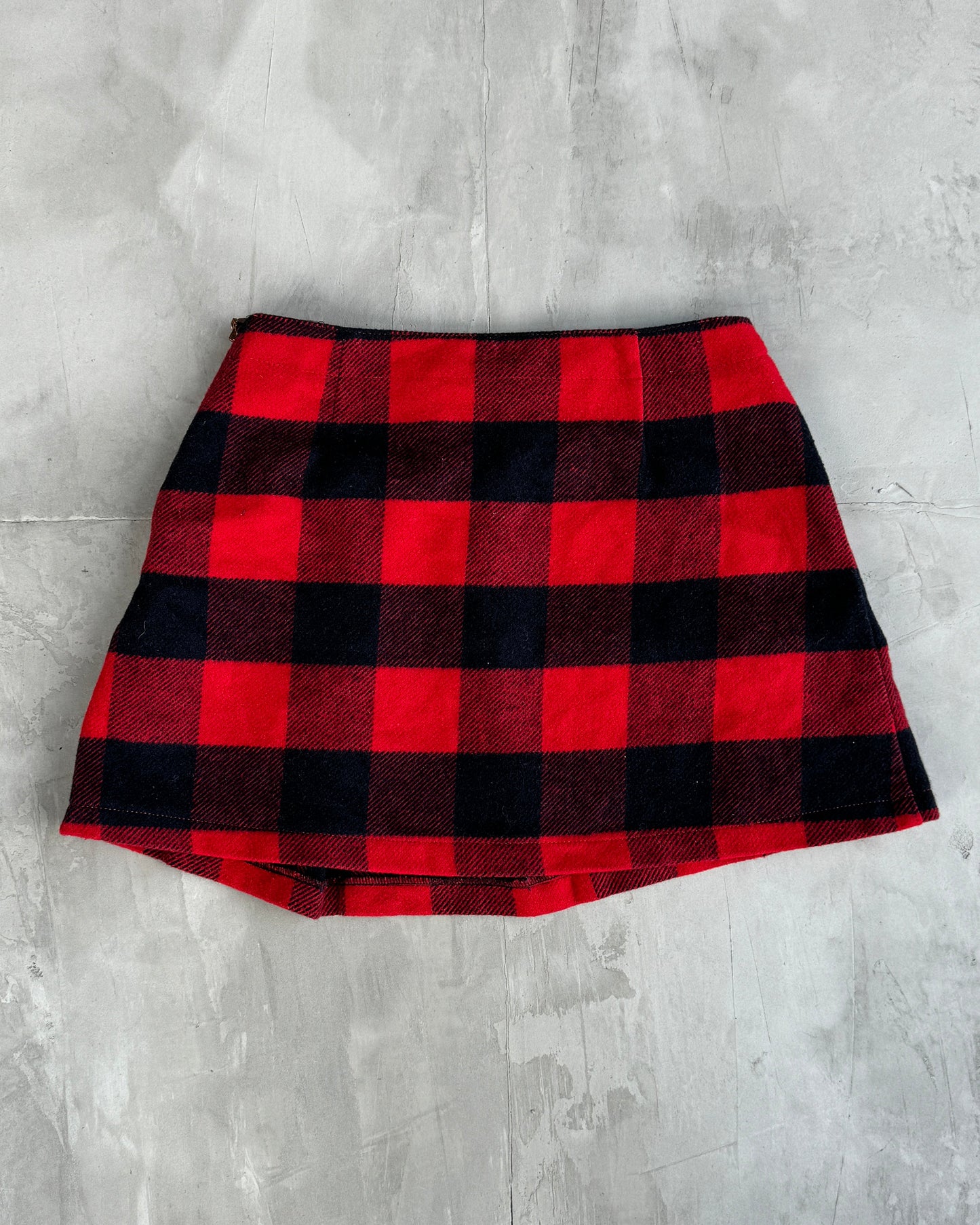 JUNIOR GAULTIER RED TARTAN CHECK PLAID MINI SKIRT - XS/S