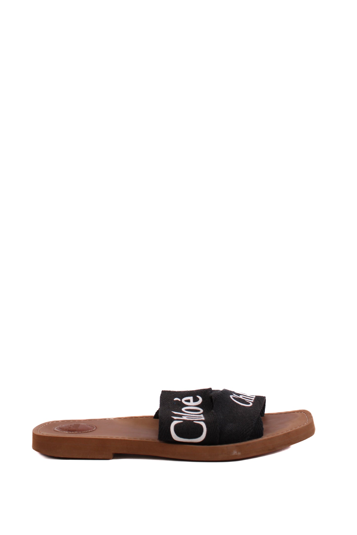 Chloe Woody Logo Mule Sandals Black 39 | O/S, Black