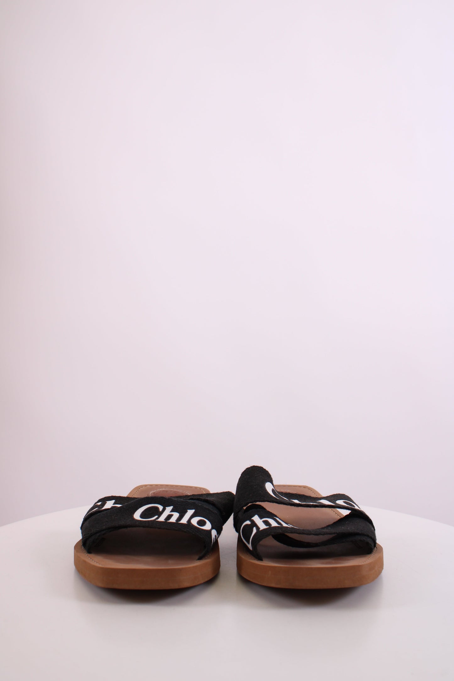 Chloe Woody Logo Mule Sandals Black 39 | O/S, Black