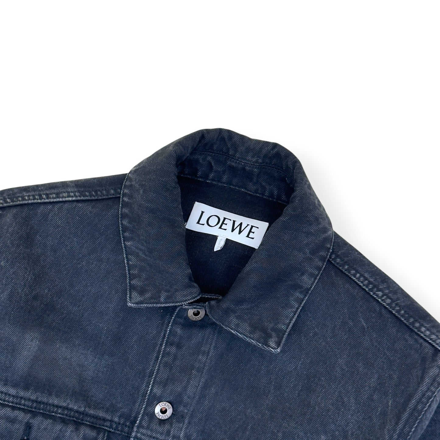 LOEWE ANAGRAM LOGO DENIM JACKET BLACK / WHITE 46 / S | Small, Black