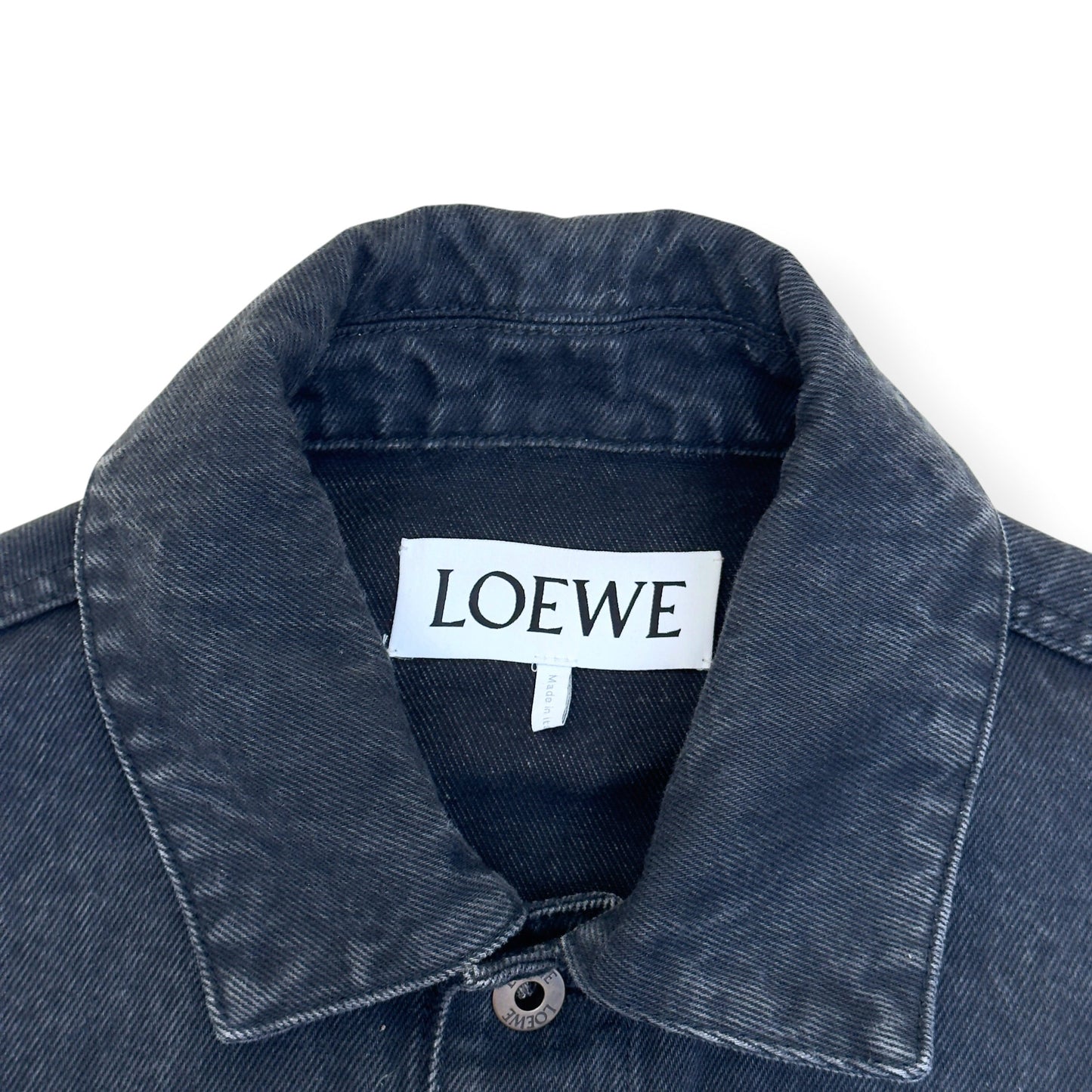 LOEWE ANAGRAM LOGO DENIM JACKET BLACK / WHITE 46 / S | Small, Black
