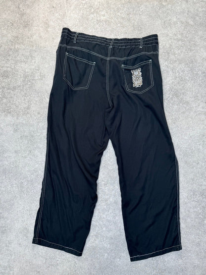 Kansai Yamamoto Logo Embroidered Contrast Stitch Wide Fit Trousers