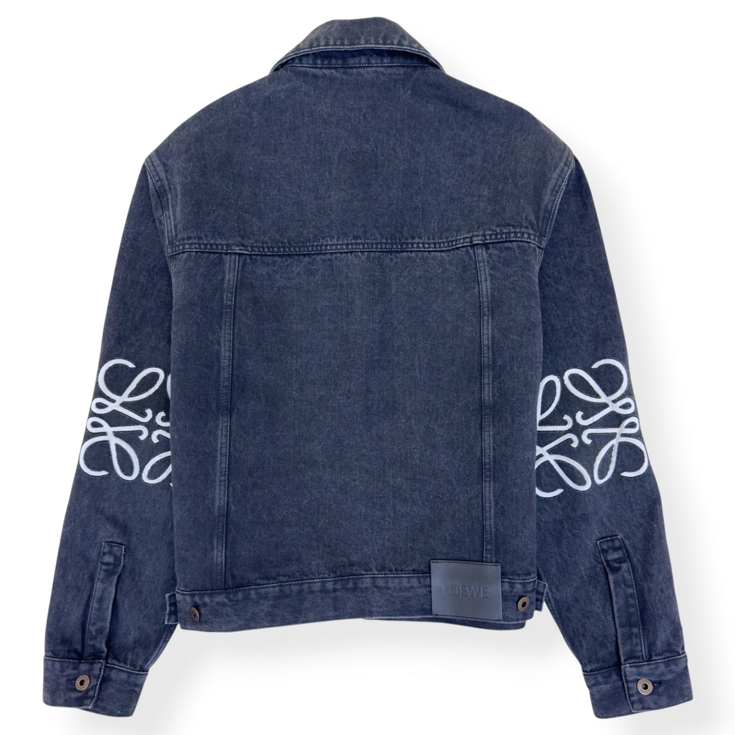 LOEWE ANAGRAM LOGO DENIM JACKET BLACK / WHITE 46 / S | Small, Black