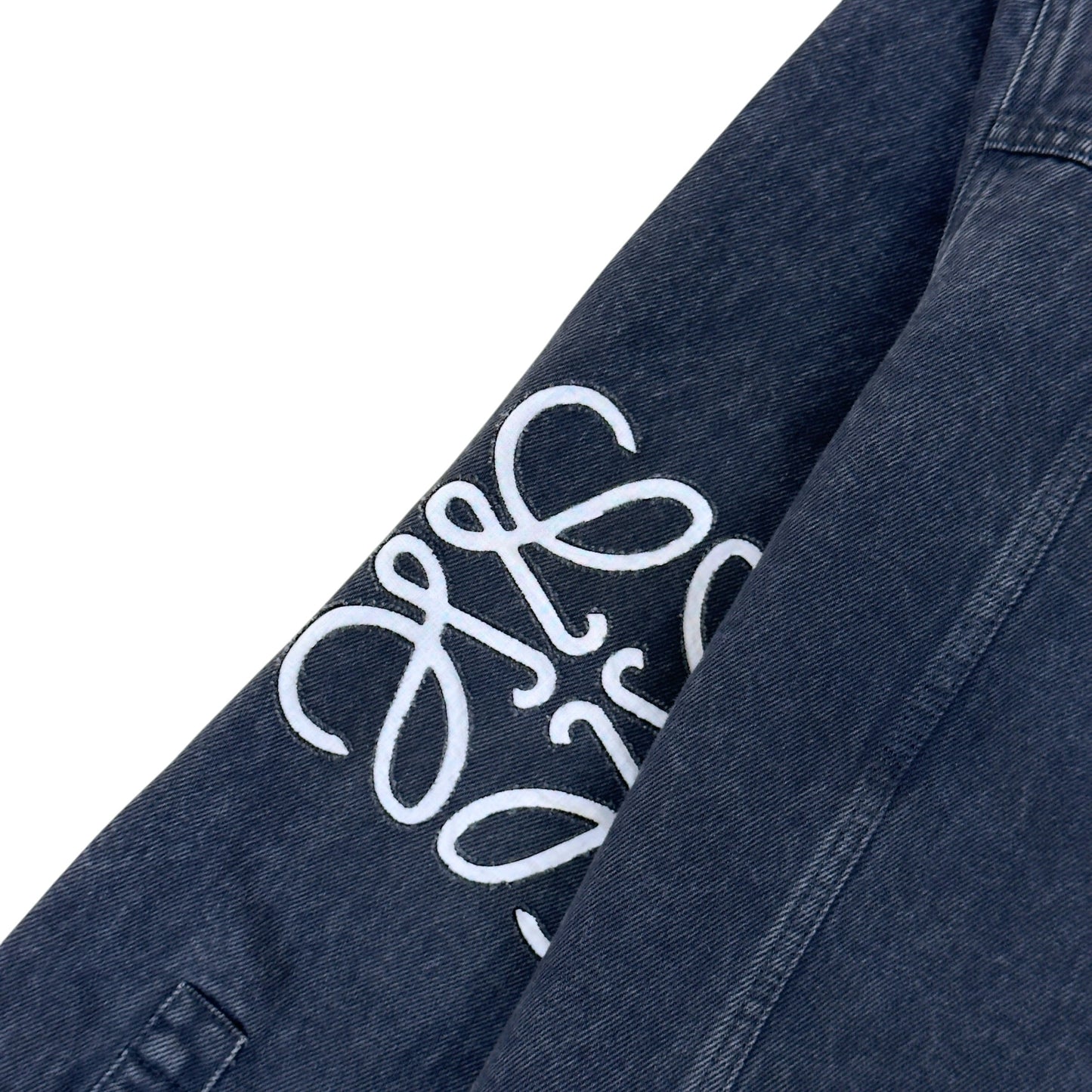 LOEWE ANAGRAM LOGO DENIM JACKET BLACK / WHITE 46 / S | Small, Black