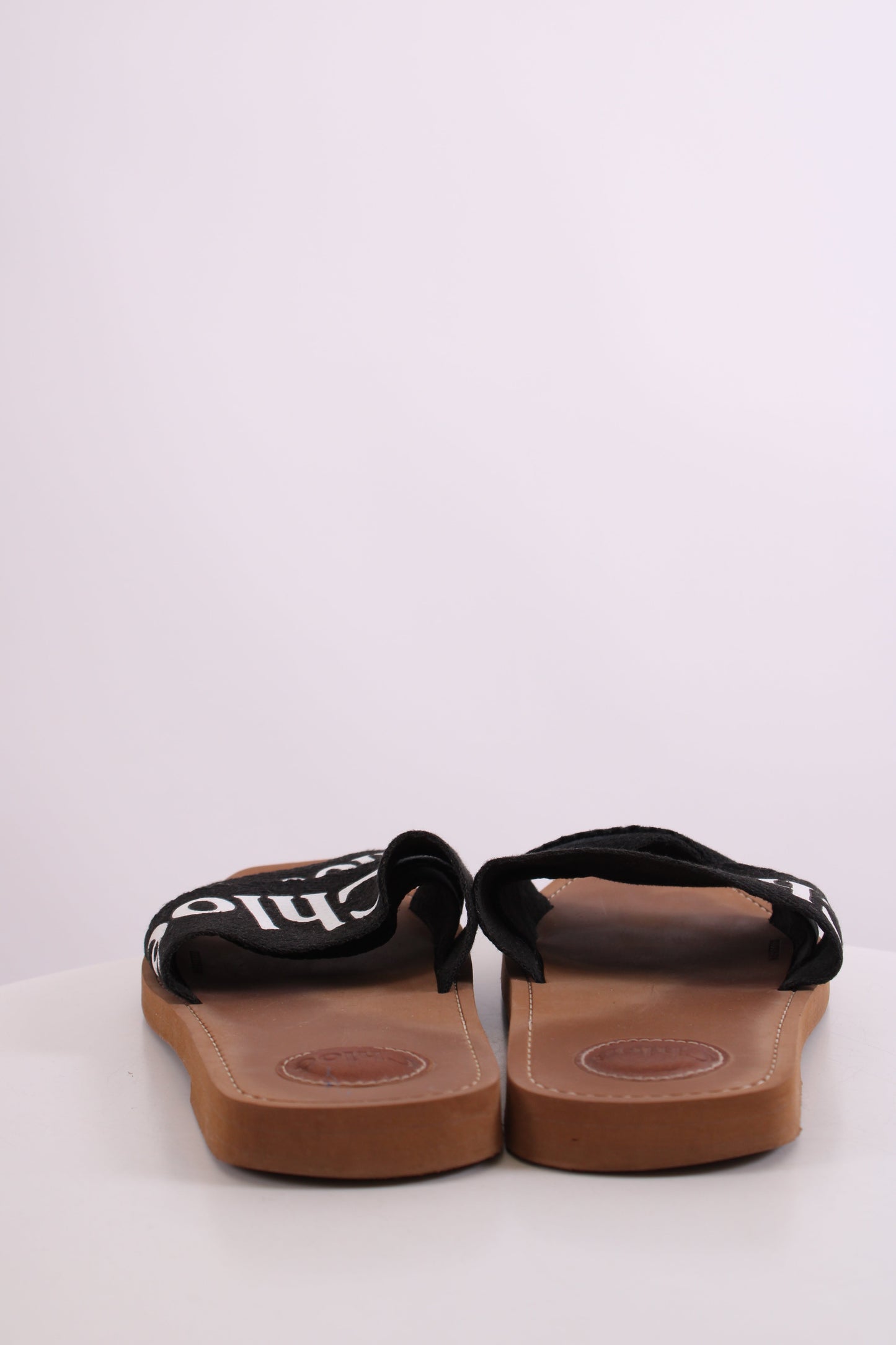 Chloe Woody Logo Mule Sandals Black 39 | O/S, Black
