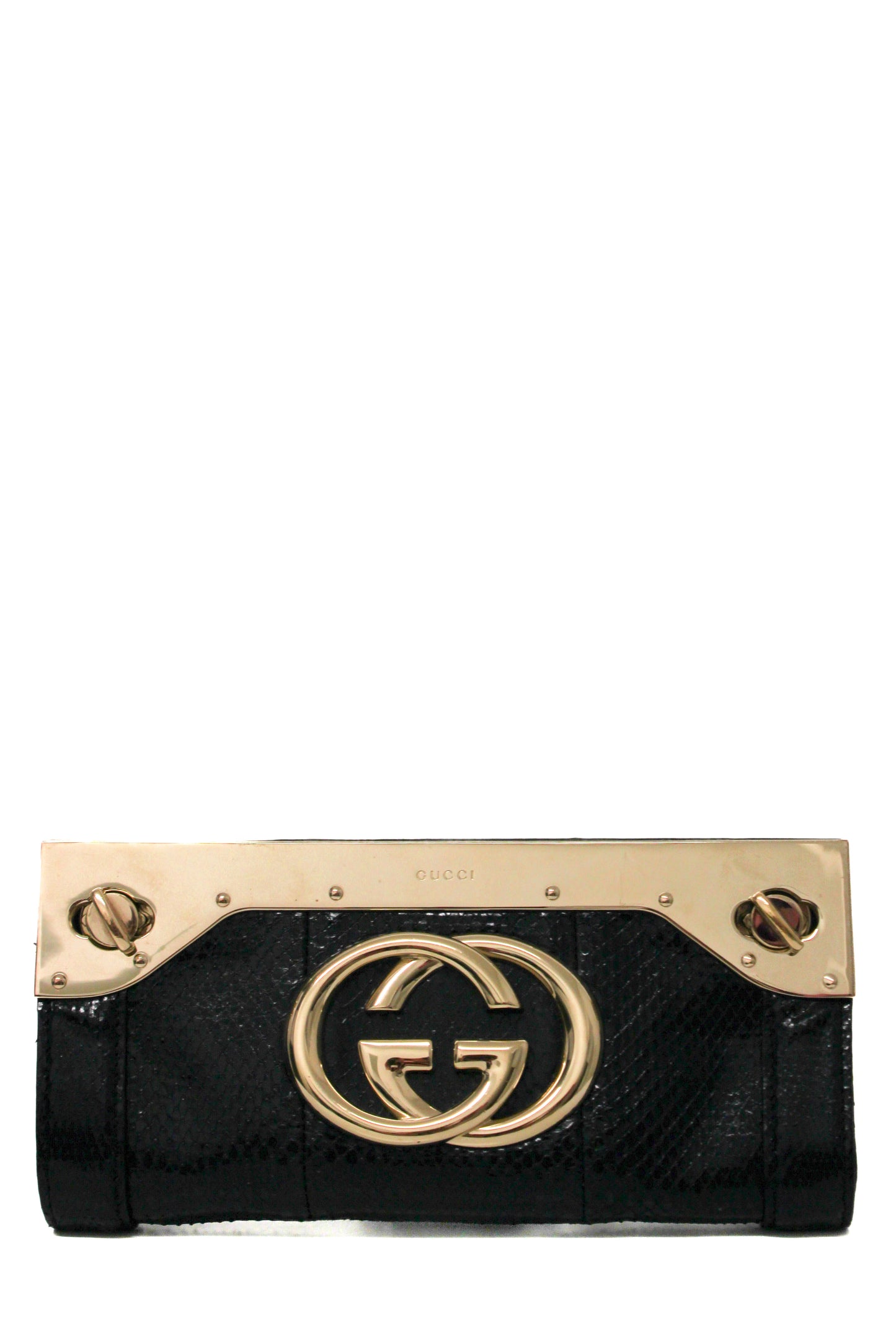 Gucci GG Snakeskin Britt Clutch Black | Default Title, Black