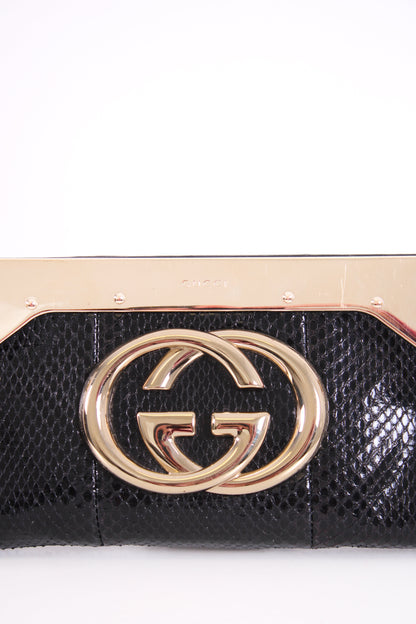 Gucci GG Snakeskin Britt Clutch Black | Default Title, Black