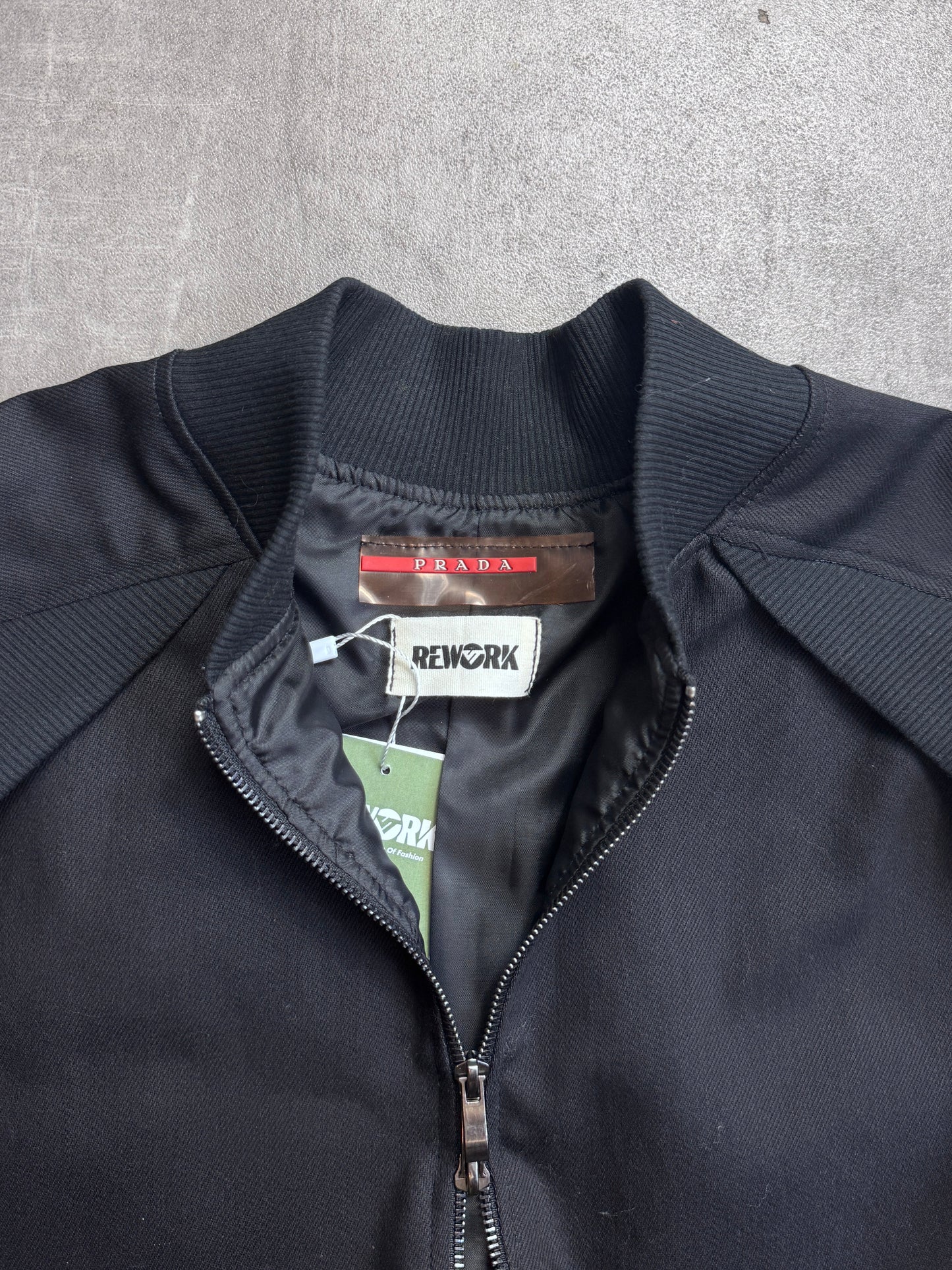 VT Rework: Prada Ribbed Trim Cropped Bomber Blouson