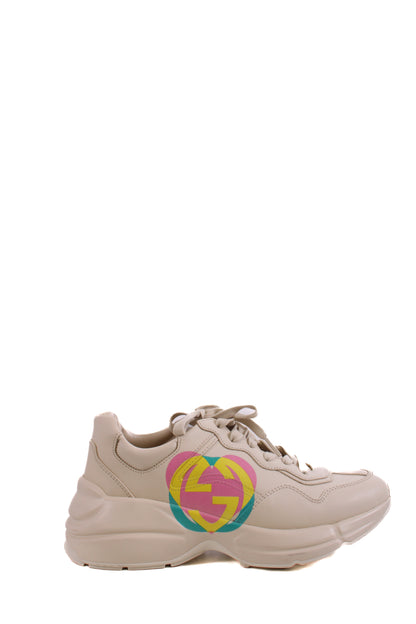 Gucci Rhyton Heart Trainers Off White/ Multi Coloured 37 | O/S, Red