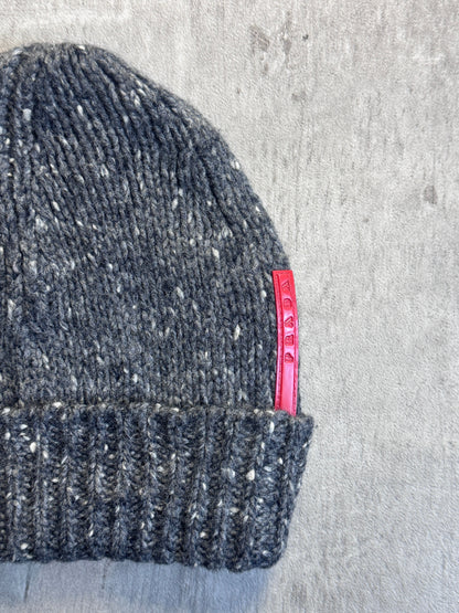 Prada Sport Grey Marled Wool Beanie