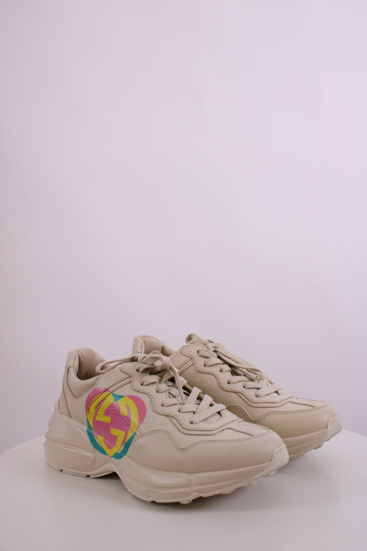 Gucci Rhyton Heart Trainers Off White/ Multi Coloured 37 | O/S, Red