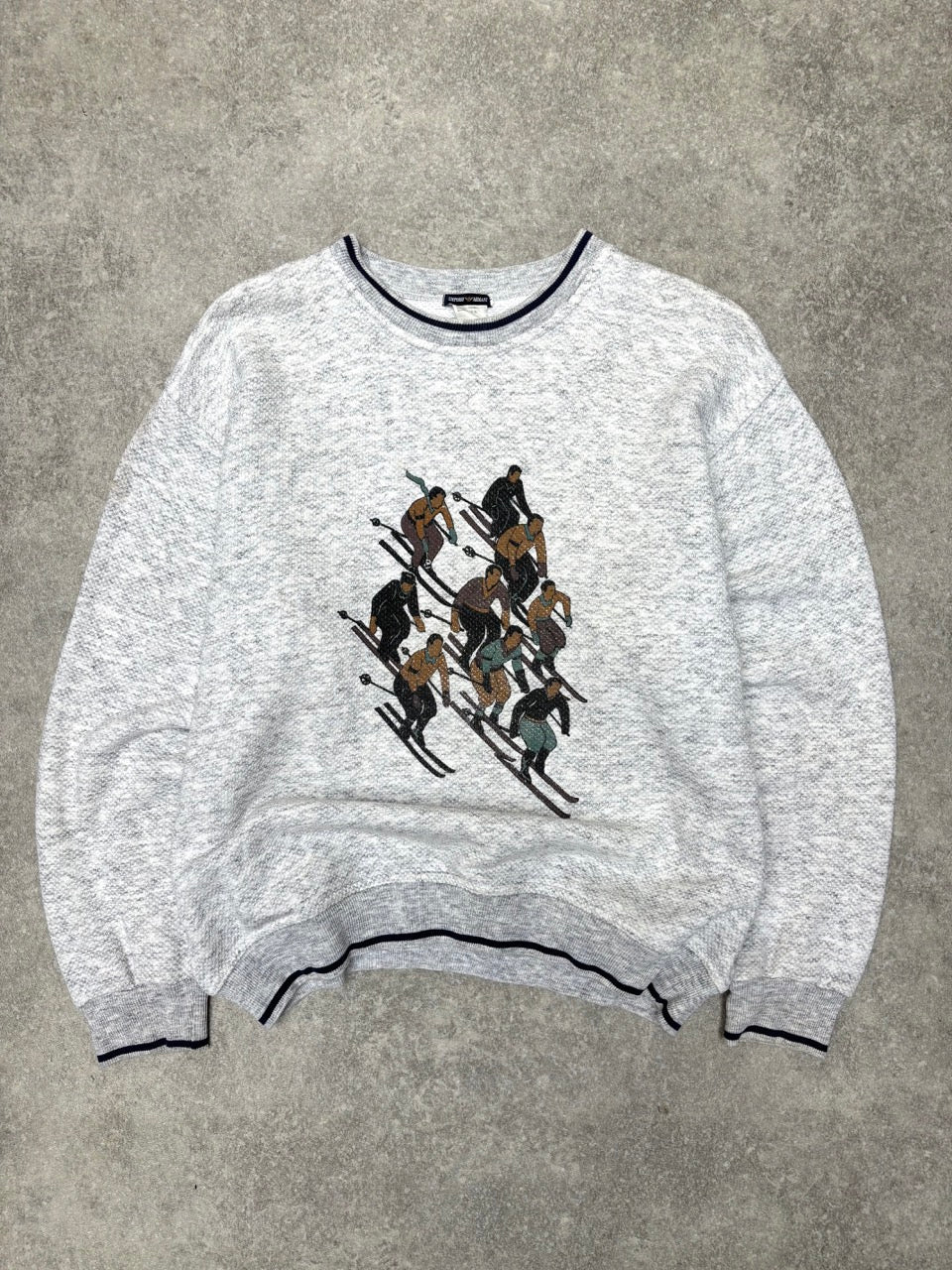 1980s Emporio Armani Ski Graphic Waffle Sweater