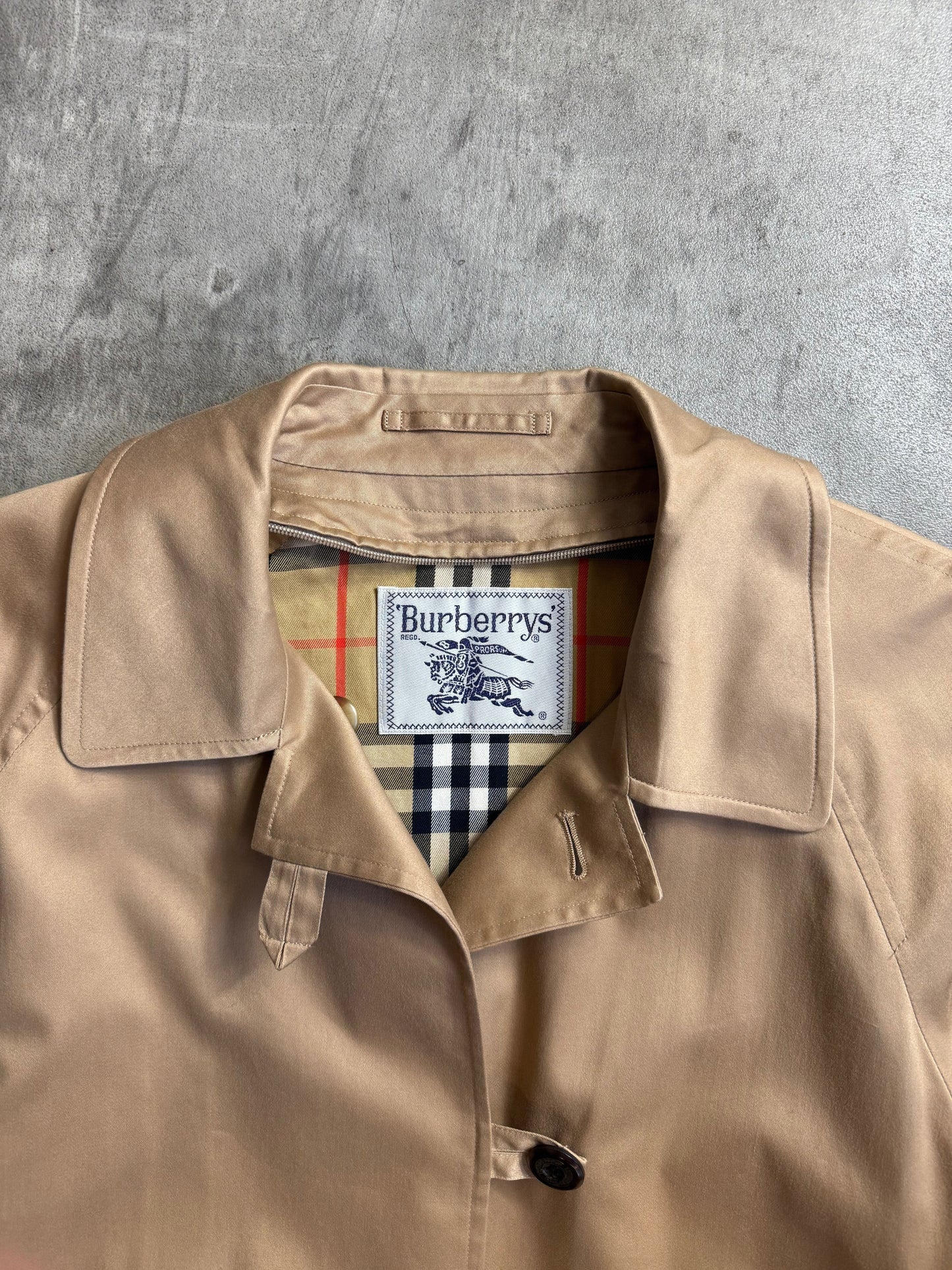 Burberry Camel Nova Check Lined Cinch Waist Midi Trench