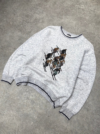 1980s Emporio Armani Ski Graphic Waffle Sweater
